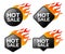 Hot sale fire labels set. on white background.