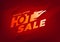 Hot sale flaming label. Sale promotion banner.