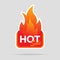 Hot sale flaming label sticker in flat vector design