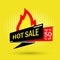 Hot sale modern banner, up to 50% off on yellow