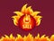 Hot Sale Round Badge Promo Offer Burn Fire Flame