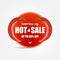 Hot sale sticker with red chili cayenne pepper isolated on grey background. Vector Special hot offer red banner or label