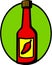 Hot sauce with red chili pepper in label. Vector