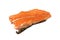 Hot smoked salmon trim and leftovers with bones and fins isolated on white background