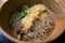 Hot Soba noodles with Tempura prawn.