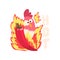 Hot spicy chicken, fire rooster, creative logo design element vector Illustration