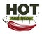 Hot and spicy chili pepper, label or emblem vector