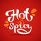 Hot and spicy chili pepper logo, icons and emblems, with lettering composition