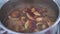 Hot spicy mushroom meat stew