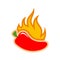 Hot spicy red chilies logo icon