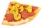Hot Spicy Slice of Pepperoni and Pepper Fast Food Pizza