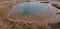 Hot spring geysir with mineral deposits around it