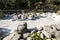 Hot spring Jigoku with boiling mud in volcanic pool in Beppu, Japan