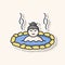 Hot spring patch. Man soak in japanese onsen