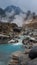 Hot spring river at Kawah Ratu crater