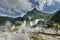 Hot spring valley in Hakone, Japan