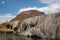 The hot springs mineral terraces at Hot Springs State Park in Thermopolis, Wyoming