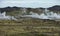 Hot Steam in Geothermal Area Krisuvik in Iceland