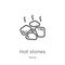 hot stones icon vector from sauna collection. Thin line hot stones outline icon vector illustration. Outline, thin line hot stones