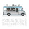 Hot street food mobile truck