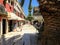 hot summer day along the oceanfront boardwalk of Split, Croatia.  People are walking amongst the many shops and restaurants