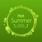 Hot Summer Days Poster with Text in Round Circle