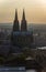 Hot summer night sunset cologne cathedral hohe Domkirche sankt petrus saint petrus north rhine-estphalia