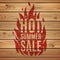 Hot summer sale. Fire print wooden planks