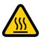 Hot surface icon, safety graphic information symbol, risk notice attention mark, caution vector design