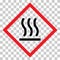 Hot surface icon, safety graphic information symbol, risk notice attention mark, caution vector design