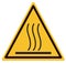 Hot surface warning sign. beware hot symbol. caution hot surface icon on white background. flat style