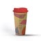 Hot Tall Coffee Take Away Cup on white