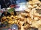 Hot tastey Indian Street food samosa and vada pav selling food 