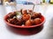 Hot and tasty Indian Gobi Manchurian snacks in a plate