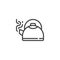 Hot tea kettle line icon