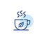 Hot tea in a mug. Relaxation time with a drink. Pixel perfect, editable stroke icon