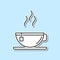 Hot tea sticker icon. Simple thin line, outline vector of kitchen icons for ui and ux, website or mobile application