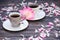 Hot tea with sweet chrysanthemum petals