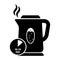 Hot teapot with air bubbles icon. icon vector illustration. Boiling water in Electric kettle illustration