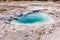 Hot thermal spring Abyss Pool in Yellowstone National Park, West Thumb Geyser Basin area, Wyoming, USA