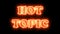 Hot Topic text burning animation on black background footage 4k