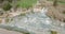 Hot water springs in Saturnia. Aerial view of beautiful thermal spa pools