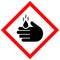 Hot water warning sign, scald hazard icon