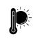 Hot weather black glyph icon