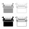 Hot whirlpool with woman and man Spa Bathtub with foam bubbles Bath Relax bathroom Bath spa icon set black color vector