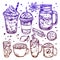 Hot Winter Drinks Icon Set