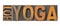 Hot yoga word abstract in wood type