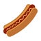 Hotdog bread or hot dog flat color icon for apps and websites