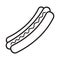 Hotdog bread or hot dog line art icon for apps and websites