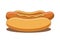 Hotdog, hot-dog with mustard isolated on white background stock illustration. Graphic clip art of fast food. For